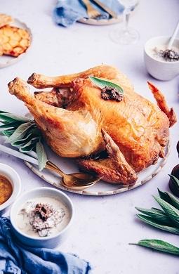 Recette de Poulet rôti & sauce aux morilles