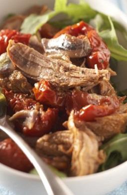 Recette de Salade de veau à la tomate confite